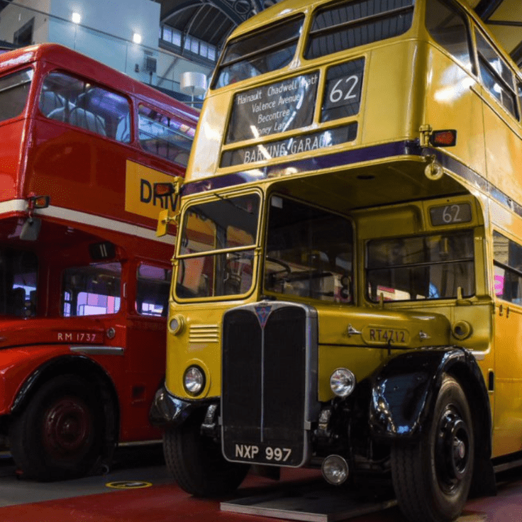 2 buses at London Transport Museum