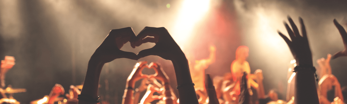 a crowd at a festival