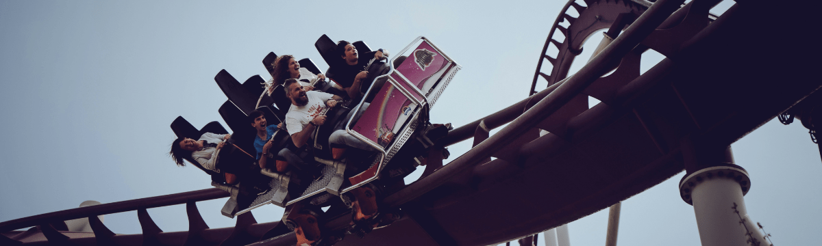 People have fun on the rollercoaster