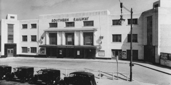 Archive photograph of Richmond station facade - South Western Railway