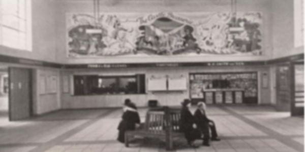 Archive photograph of Richmond station booking hall - South Western Railway
