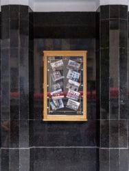 One of the new oak external poster frames at Richmond station - South Western Railway