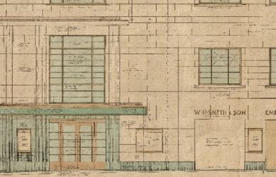 An archive drawing showing the WH Smith retail unit at Richmond station. Drawing courtesy of Network Rail Corporate Archive - South Western Railway