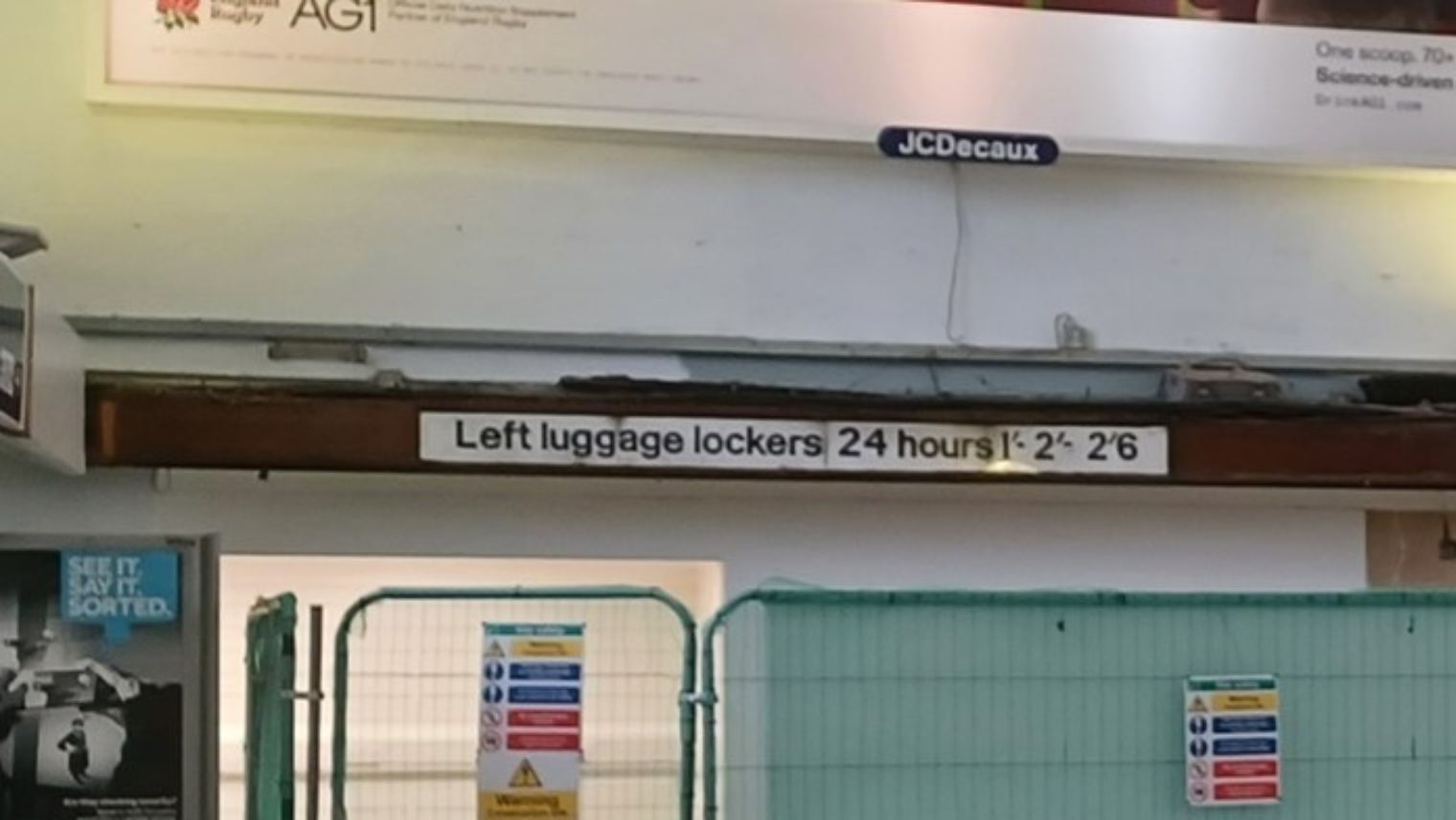 The later Left Luggage sign at Richmond station before removal to storage - South Western Railway