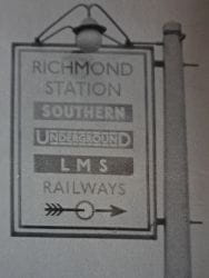 The heritage sign prior to installation in the booking hall at Richmond station - South Western Railway