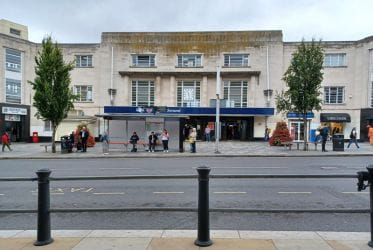 Facade before work began at Richmond station - South Western Railway