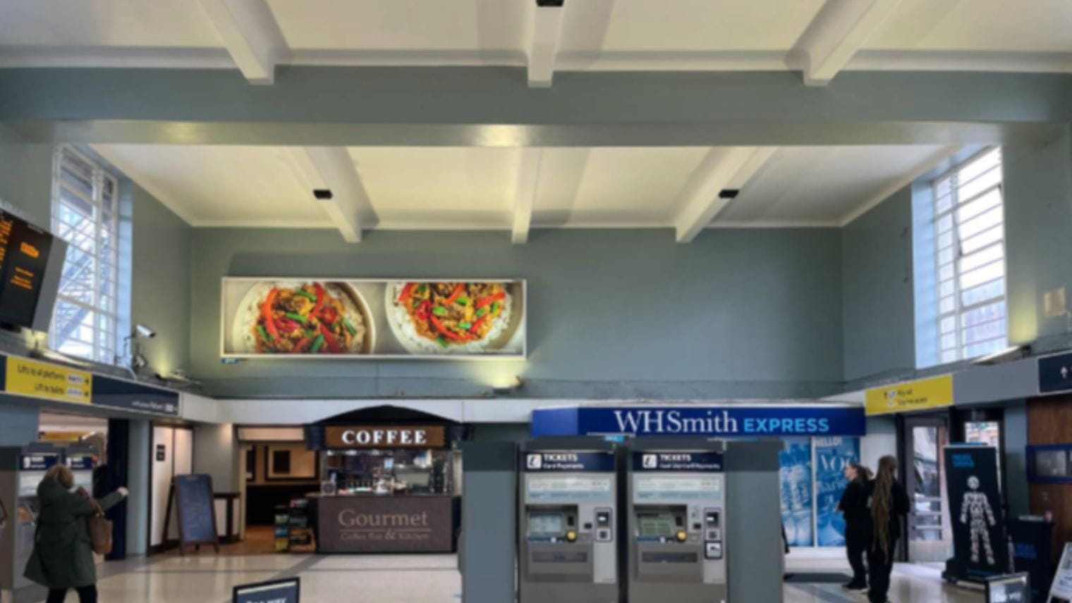 Richmond station booking hall before restoration - South Western Railway