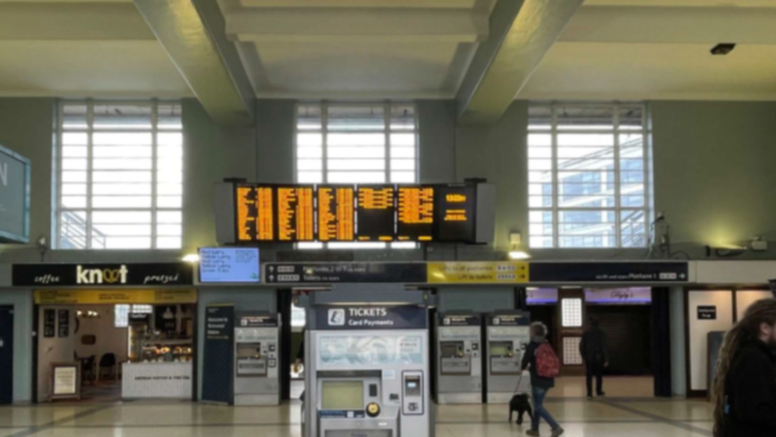 Richmond station booking hall before restoration - South Western Railway