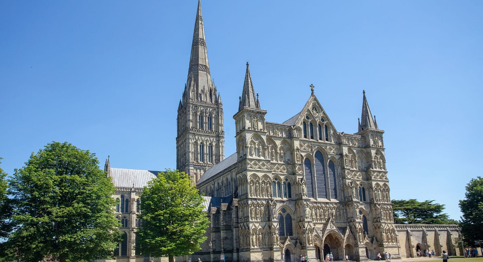 View of front elevation of Salisbury Cathedral