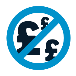no booking fees icon