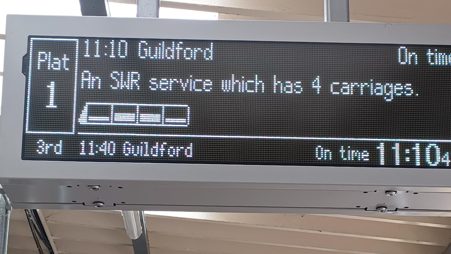 Train panel at the station 