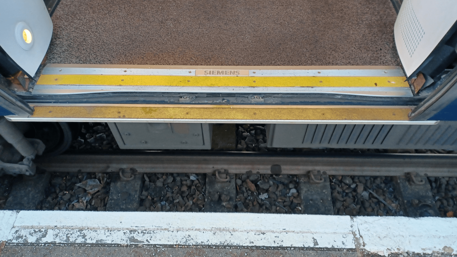 Gap between the train and the platform
