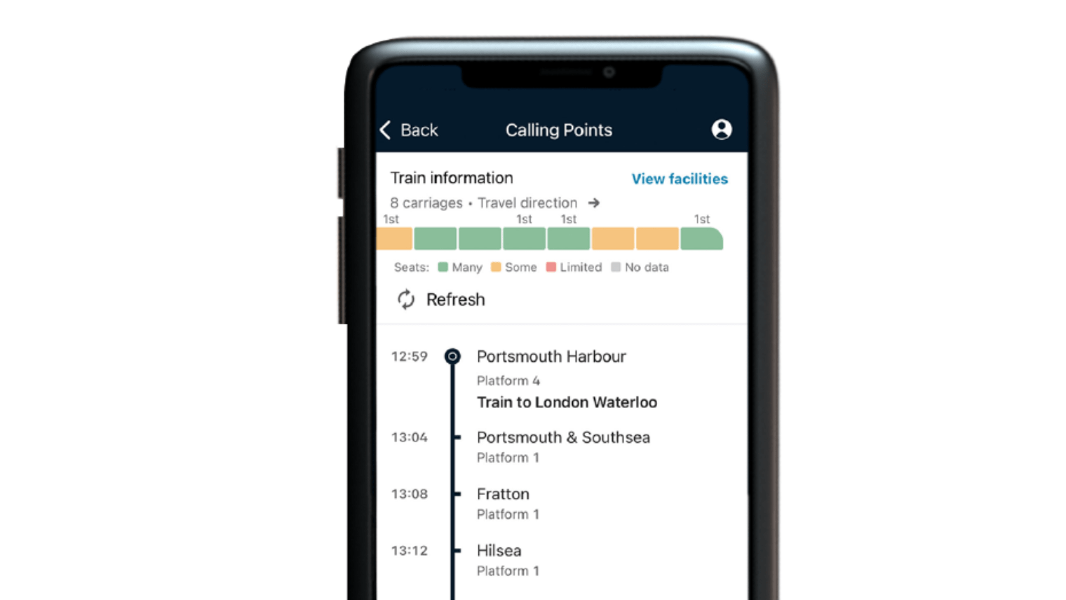Travel information in the app