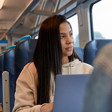 Woman working on train