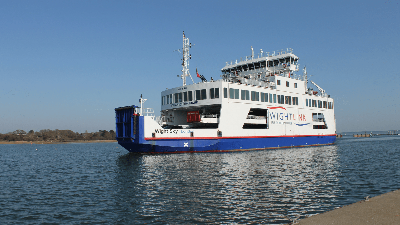 An image of a ferry in the Isle of White