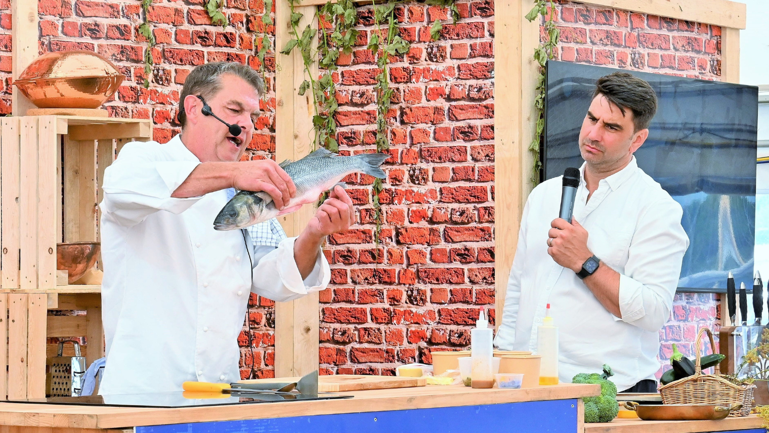 Lymington Seafood Festival chef demo with fresh fish 