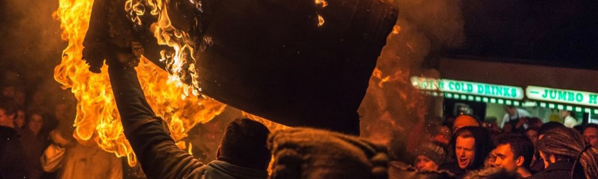 Tar barrels at Ottery St Mary