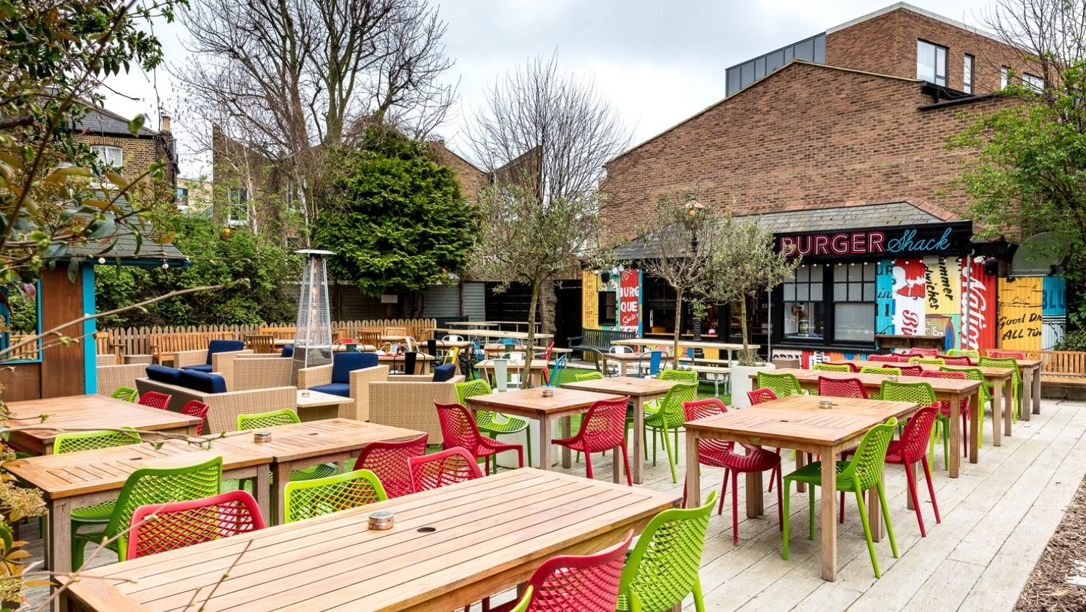 The beer garden at the Eagle pub, Hammersmith