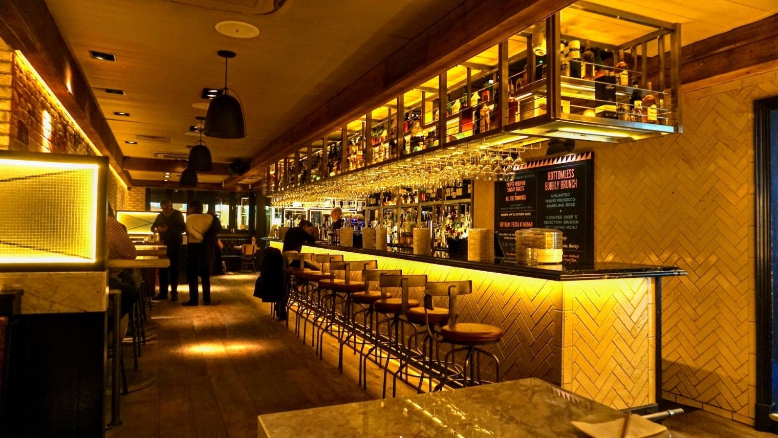 Interior of Mommi restaurant, Clapham