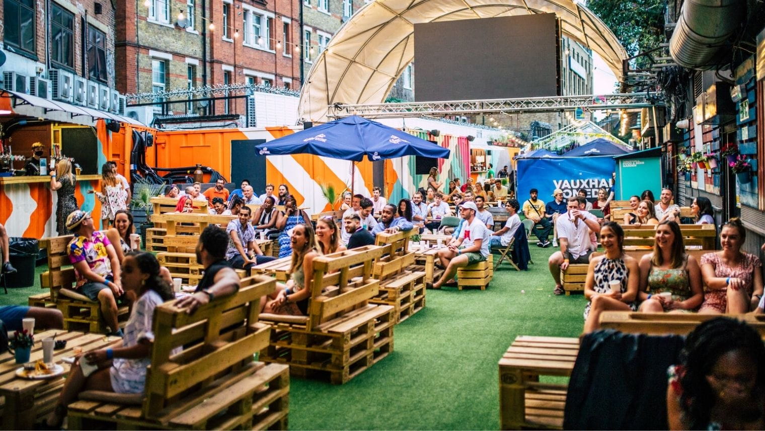 Beer garden at the Vauxhall Food & Beer Garden