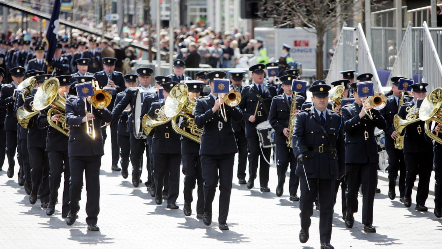 The Garda marching band playing