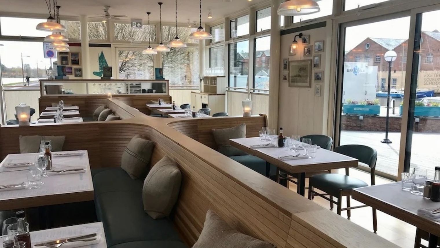 Seating area at Rockfish Exeter