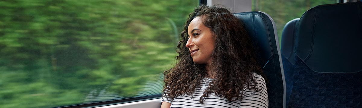 Woman on train