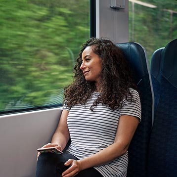 Woman on train