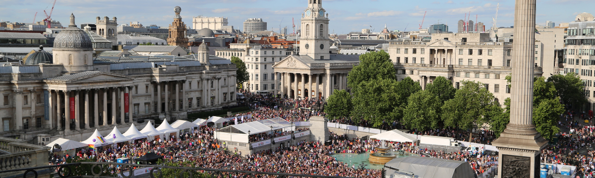 Image of a crowd at London Pride