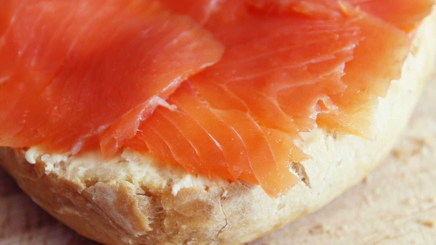 Smoked salmon on a bagel
