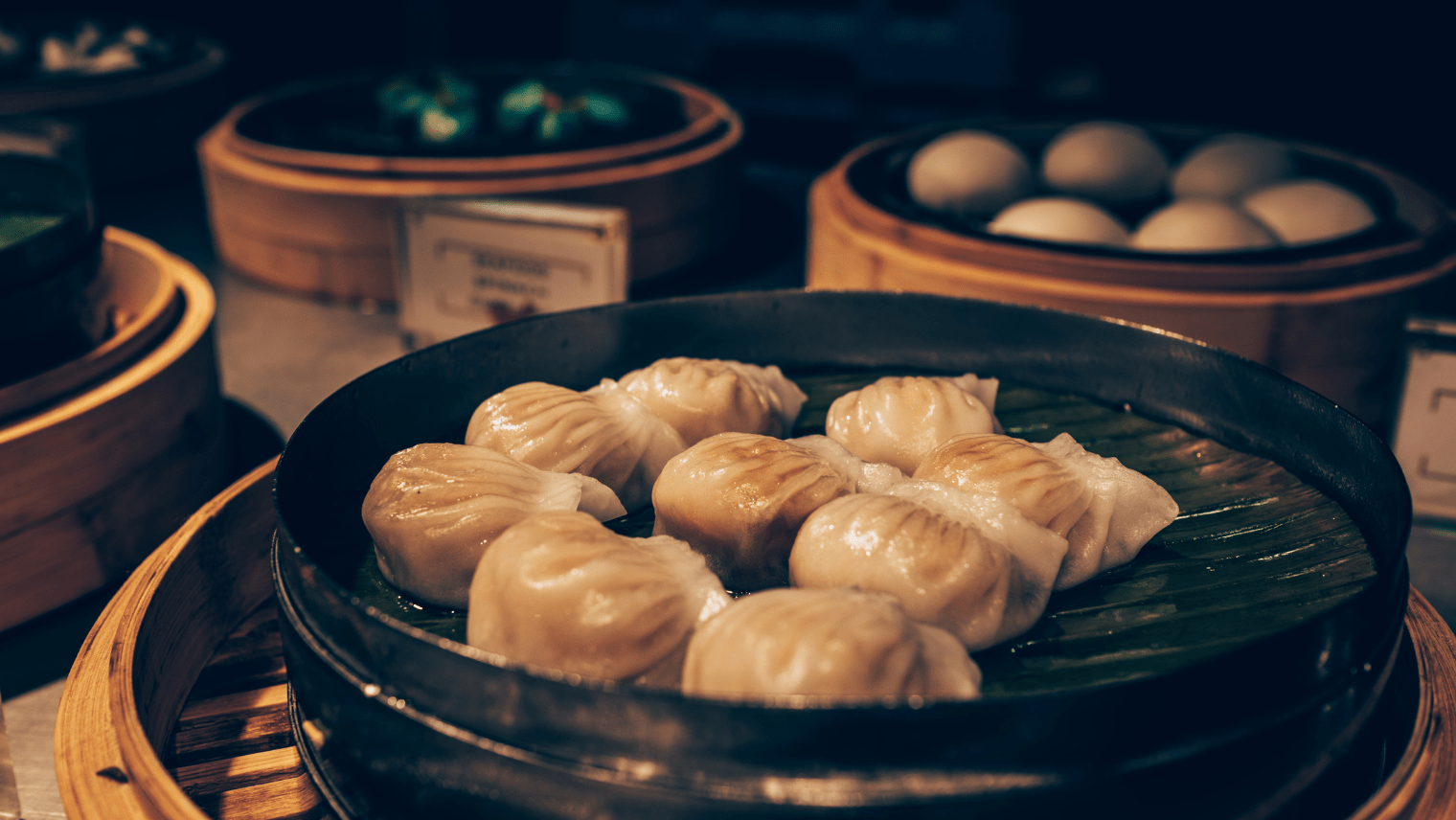 Dumplings on dishes