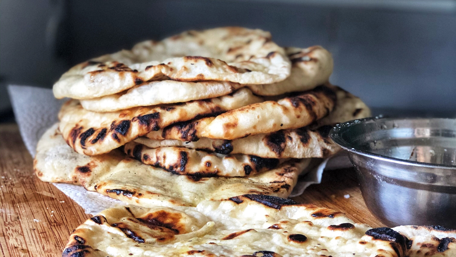 Flatbreads stacked on top of each other