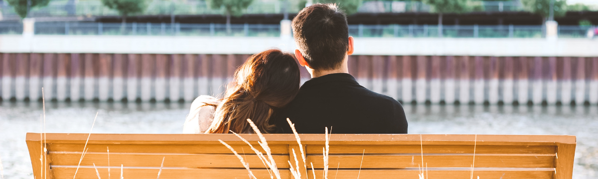 couple dating in romantic spot