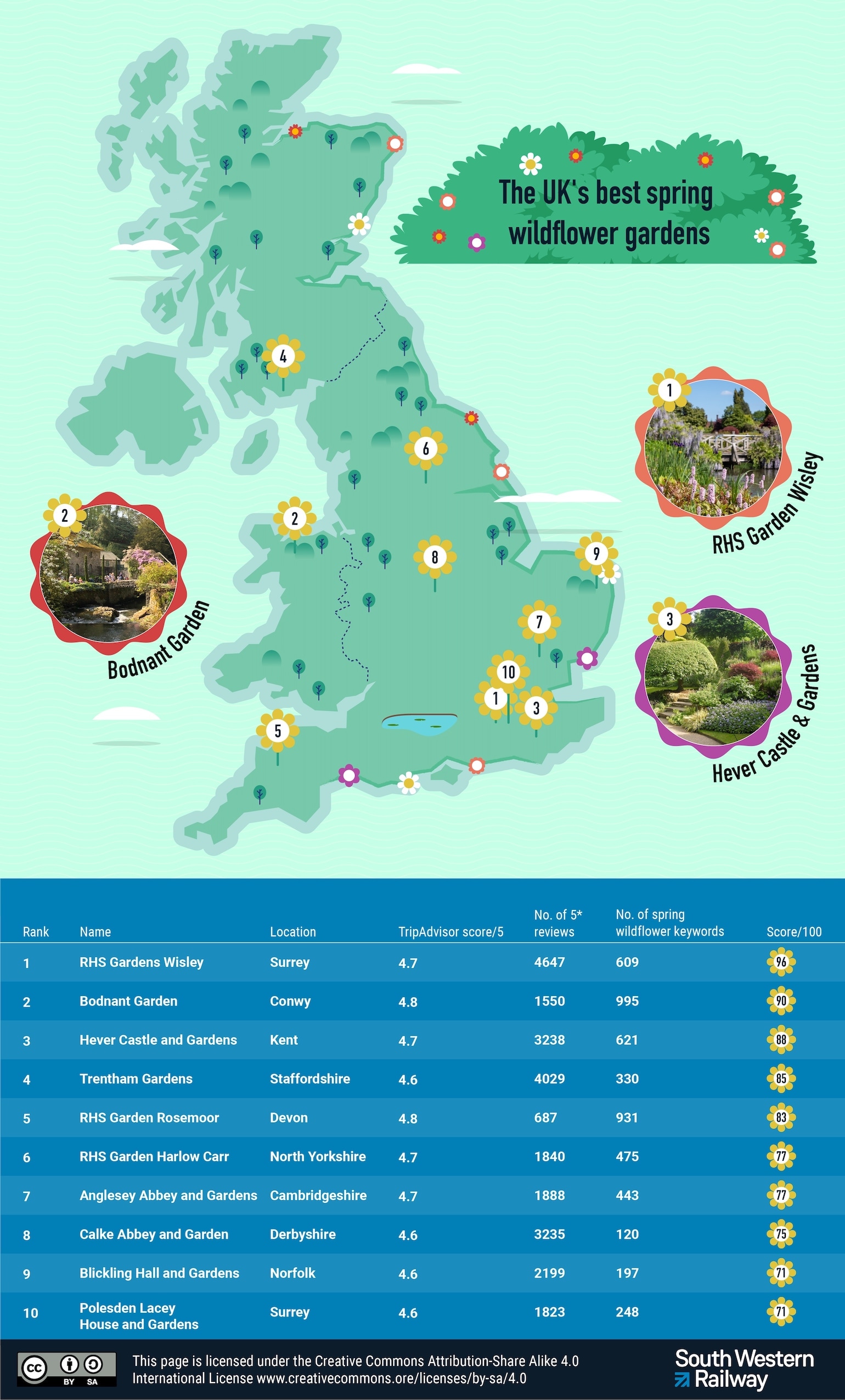 Spring wildflower gardens map