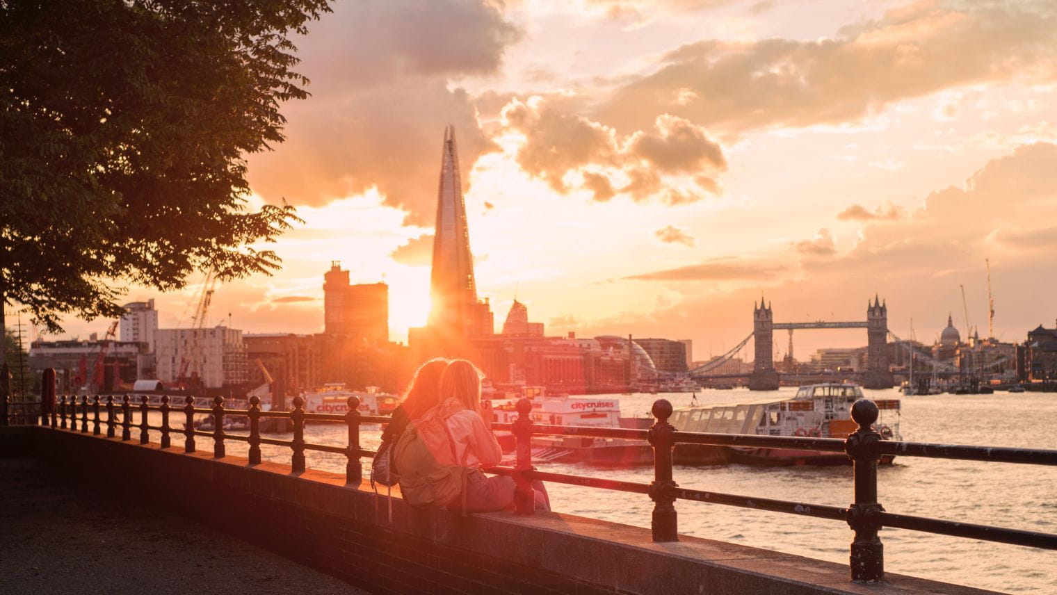The river Thames London at sunset