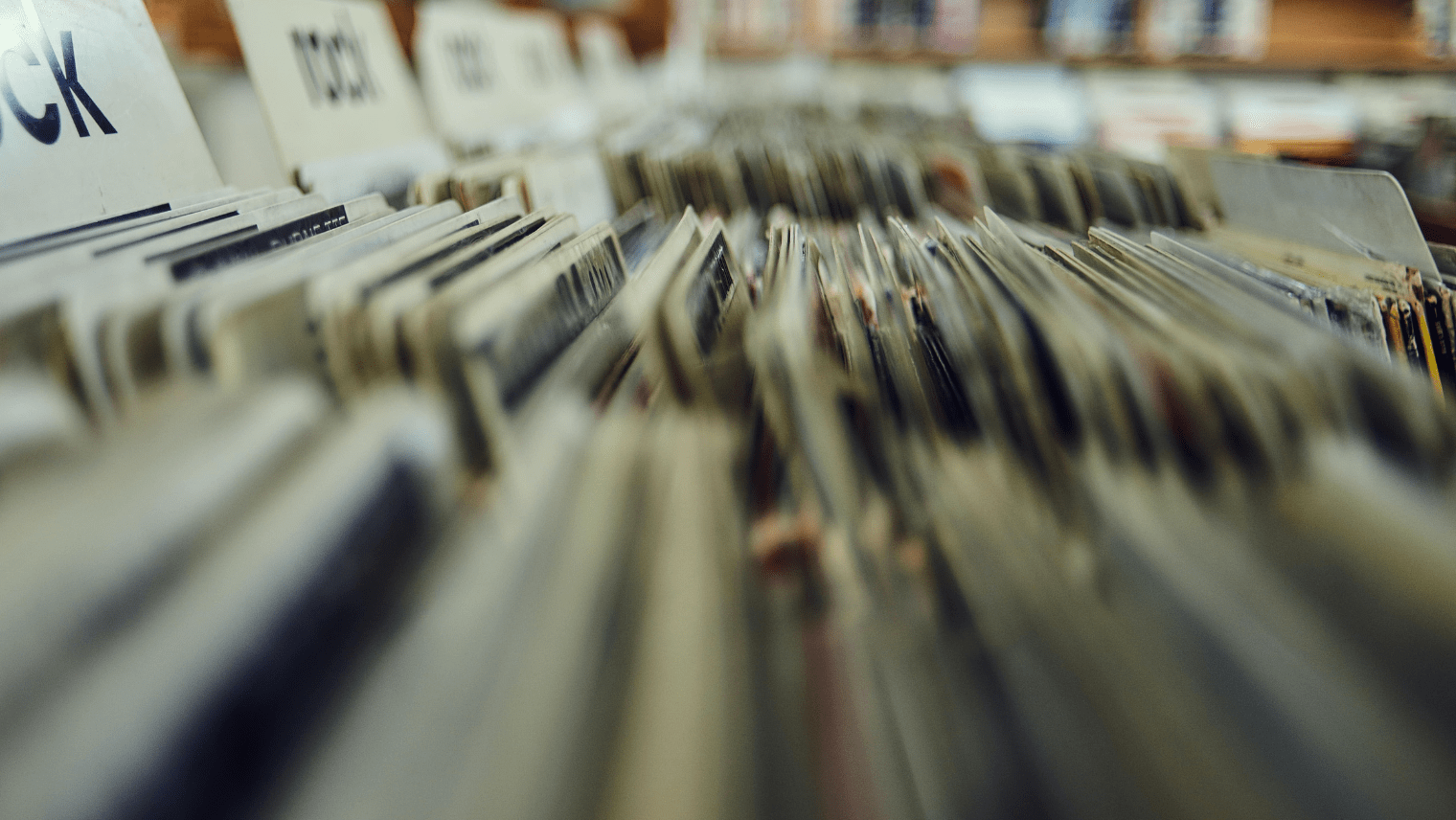 An image of records at a record store