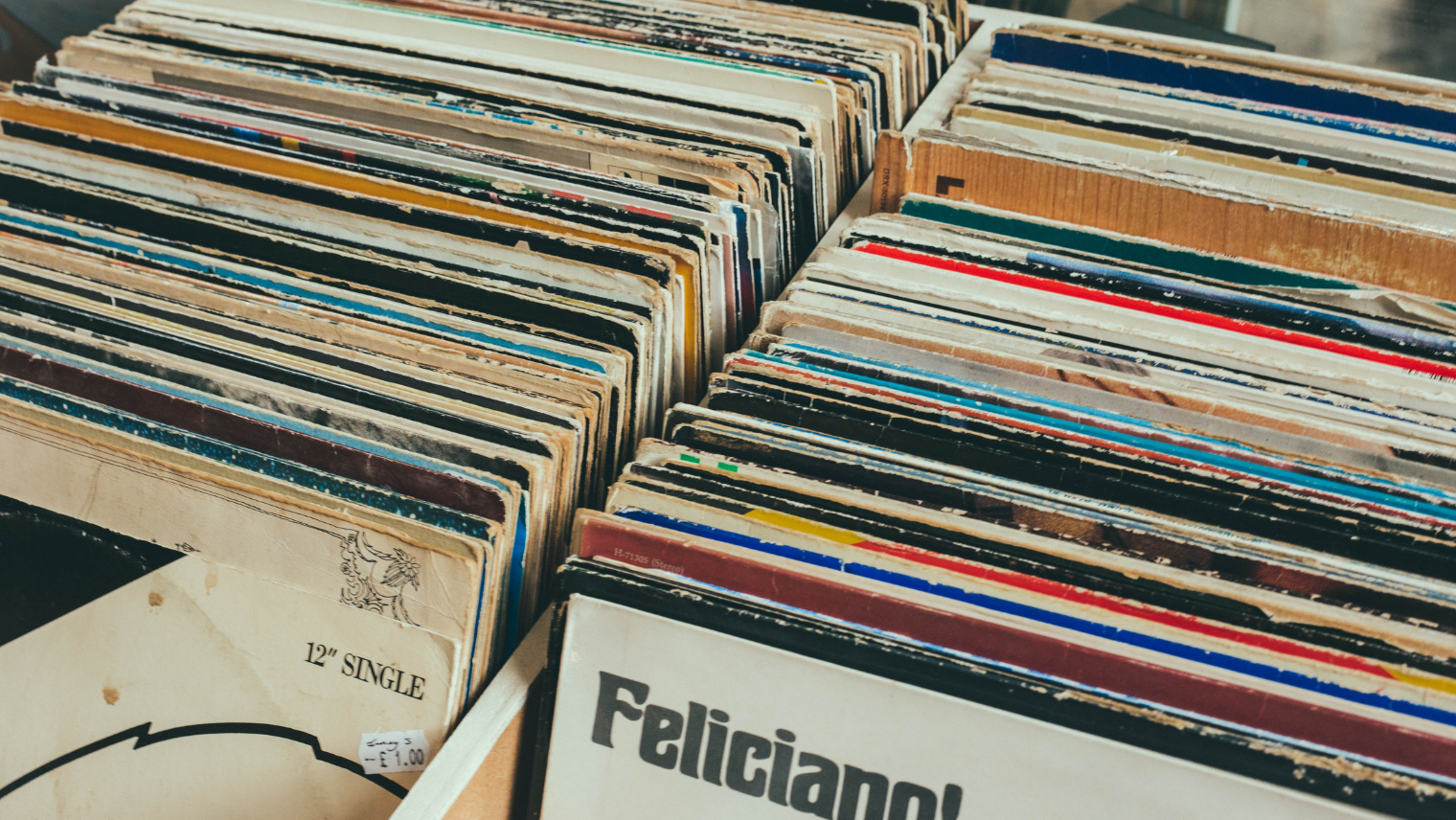 An image of records at a record store