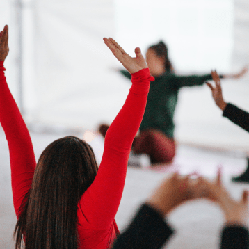 happy girl enjoy yoga