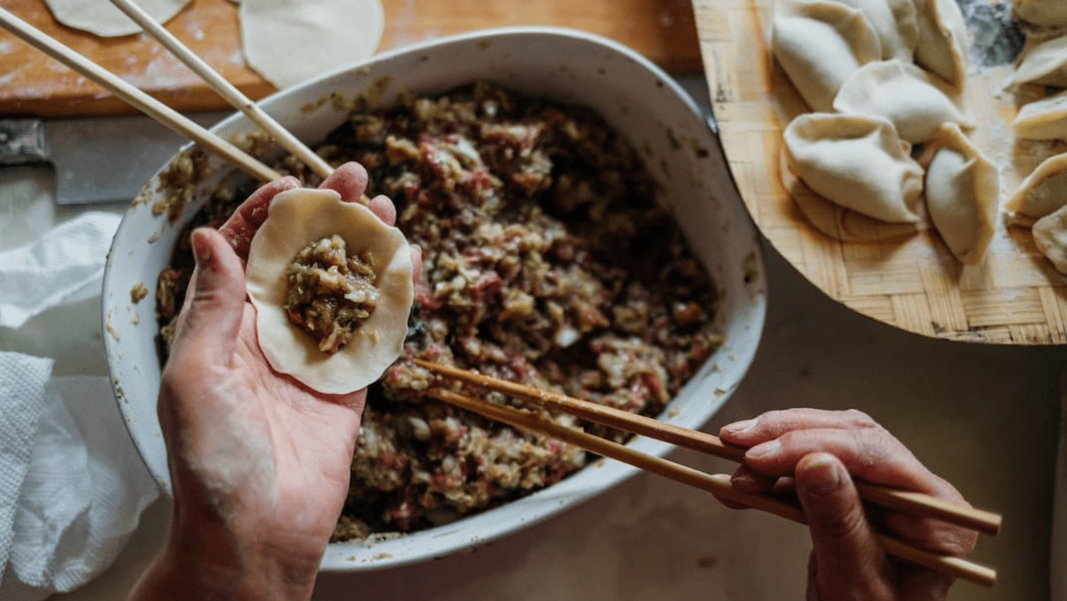 learning how to fill ravioli 