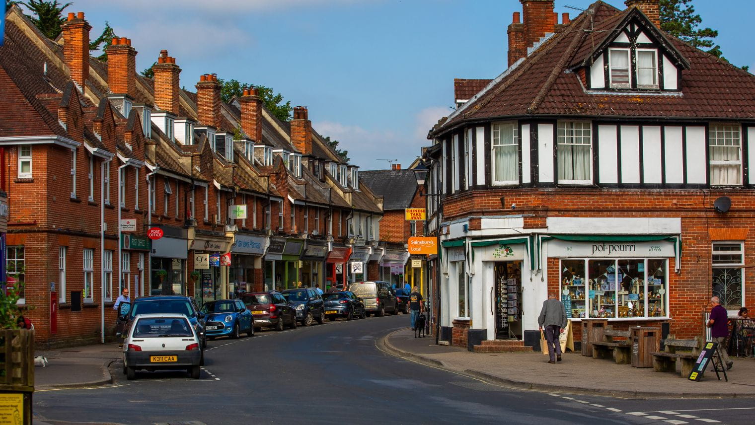 A street in one of New Forest's surrounding towns