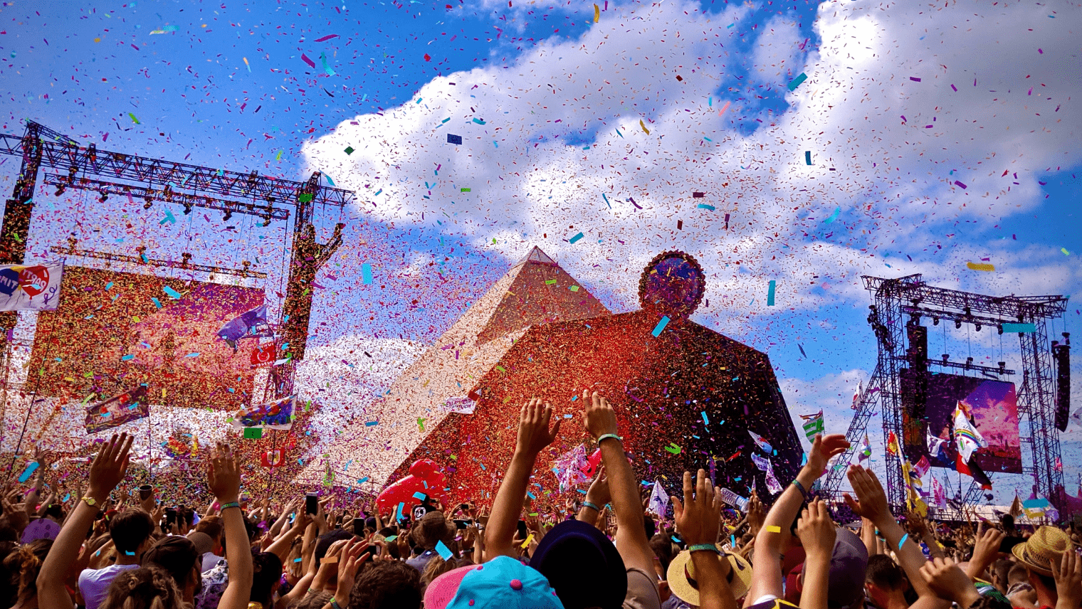 a crowd at Glastonbury