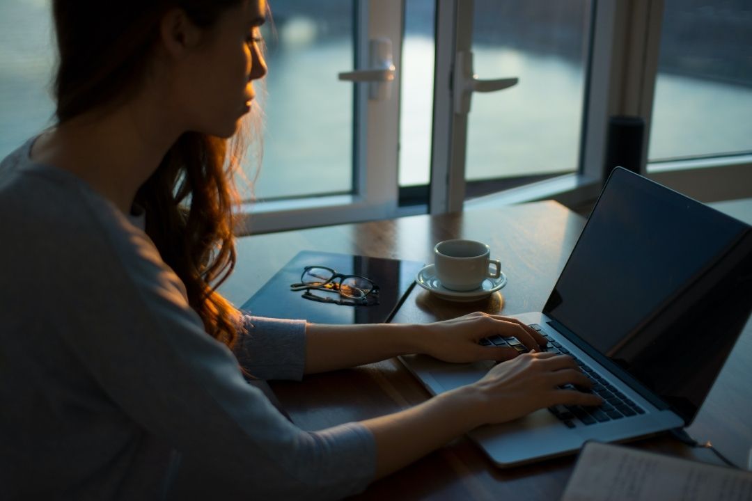 Home worker at laptop 