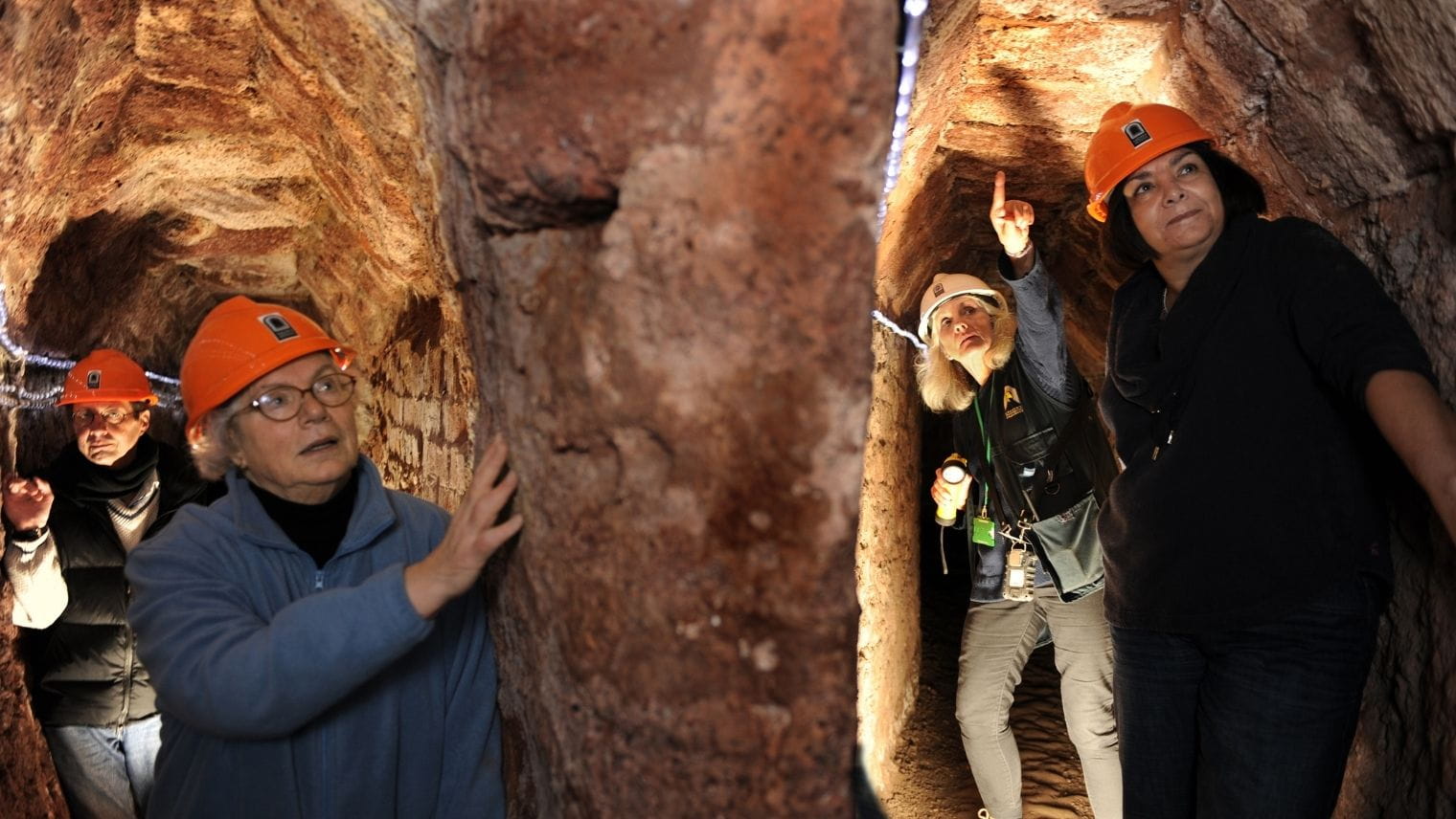 People exploring Exeter's underground tunnels