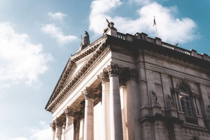 The Neoclassical frontage of the Tate Britain