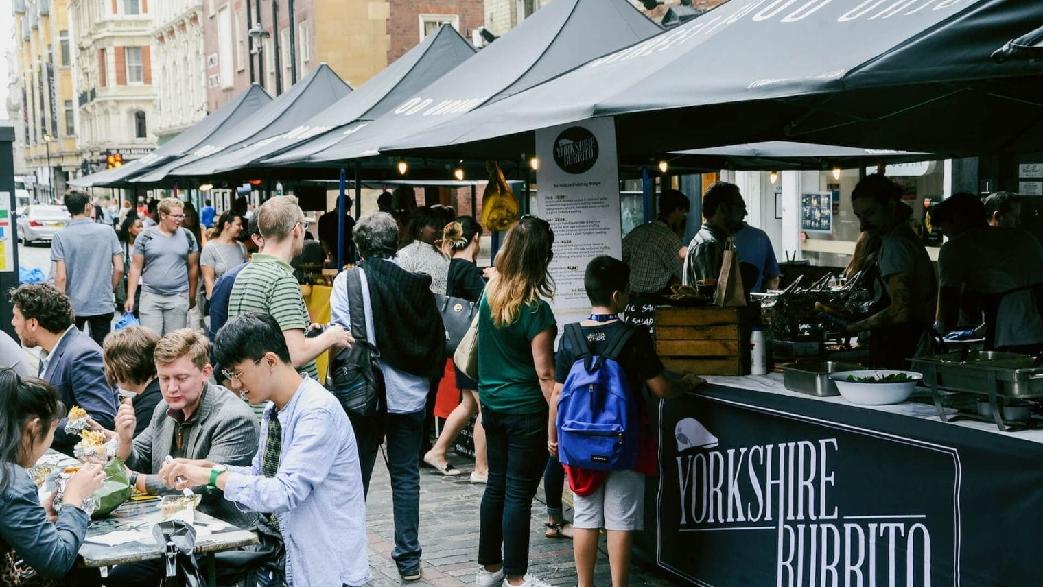 Stalls at the Street Food Union, Soho