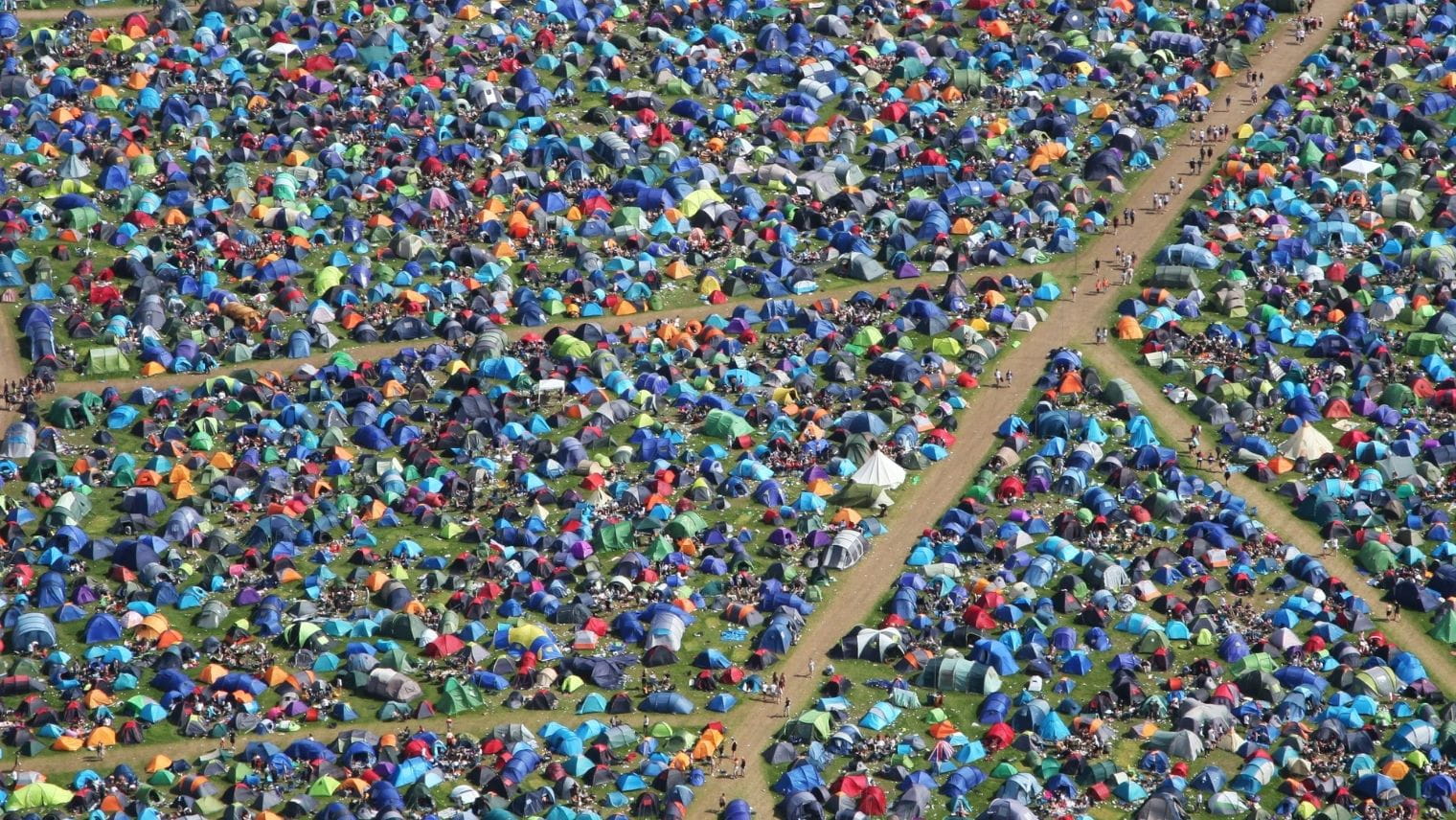 Field full of tents at a festival