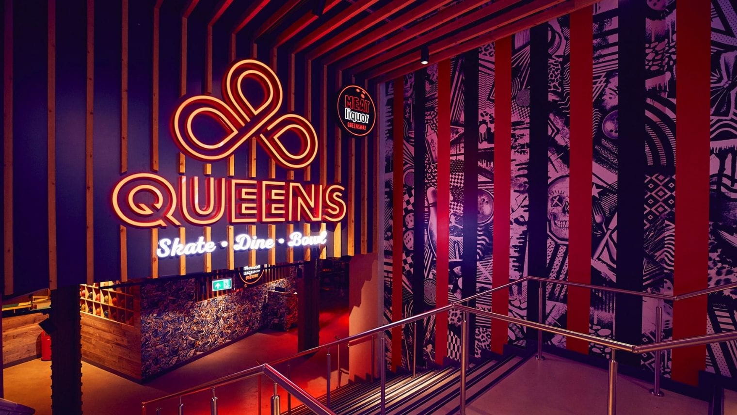 Entrance signage to QUEENS, London