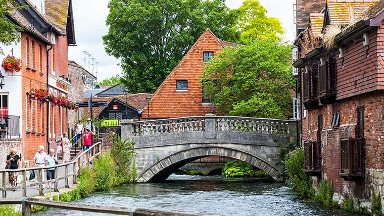 A view on Winchester City Mill taken from the river