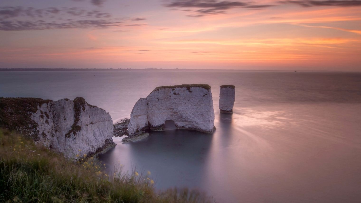 Old Harry Rocks at sunrise