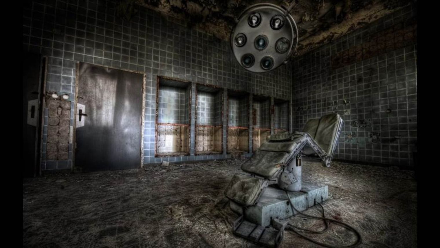 Dentist's chair in abandoned room, at 'No Escape Rooms', Oxford Street London